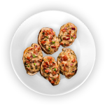 Garlic Bread, Cheese & Pepperoni Bruschetta 