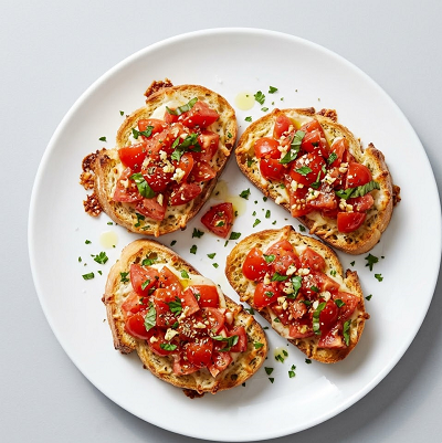 Garlic Bread & Fresh Tomato (6) Bruschetta 