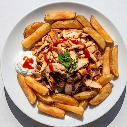 Chicken Donner & Chips 